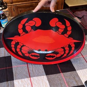 Vintage Oval Crab Tray signed- amazing serving / Decor Piece